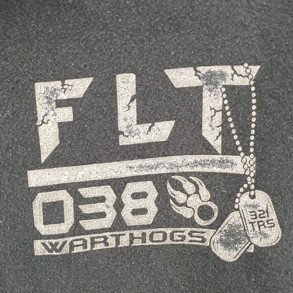 Gildan Men's FLT 038 Warthogs Pullover Graphic Hoodie Black Medium Military - Picture 4 of 16